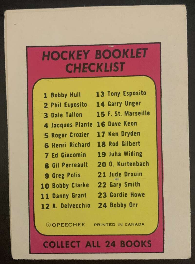 1971-72 O-Pee-Chee Booklets #22 Gary Smith  California Golden Seals  V7455