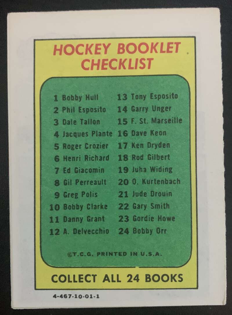 1971-72 O-Pee-Chee Booklets Topps #16 Dave Keon  Toronto Maple Leafs  V7461