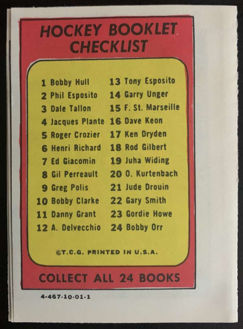 1971-72 O-Pee-Chee Booklets Topps #22 Gary Smith  *GUM* V7467