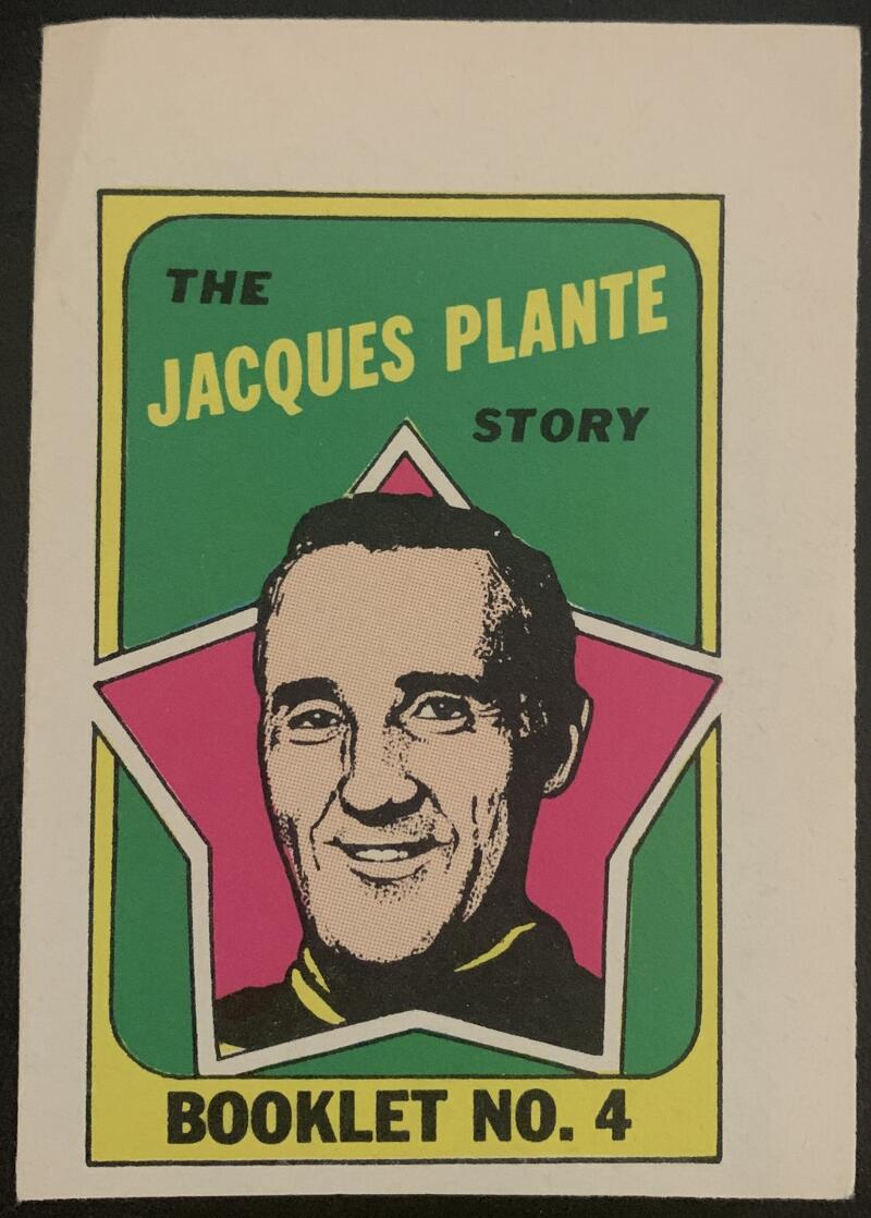 1971-72 O-Pee-Chee Booklets #4 Jacques Plante  Toronto Maple Leafs  V7401
