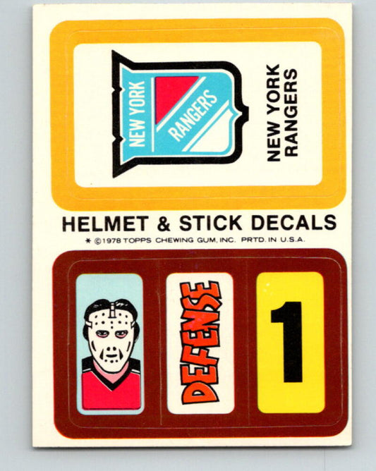 1979-80 Topps Team Stickers New York Rangers Vintage Card 07483