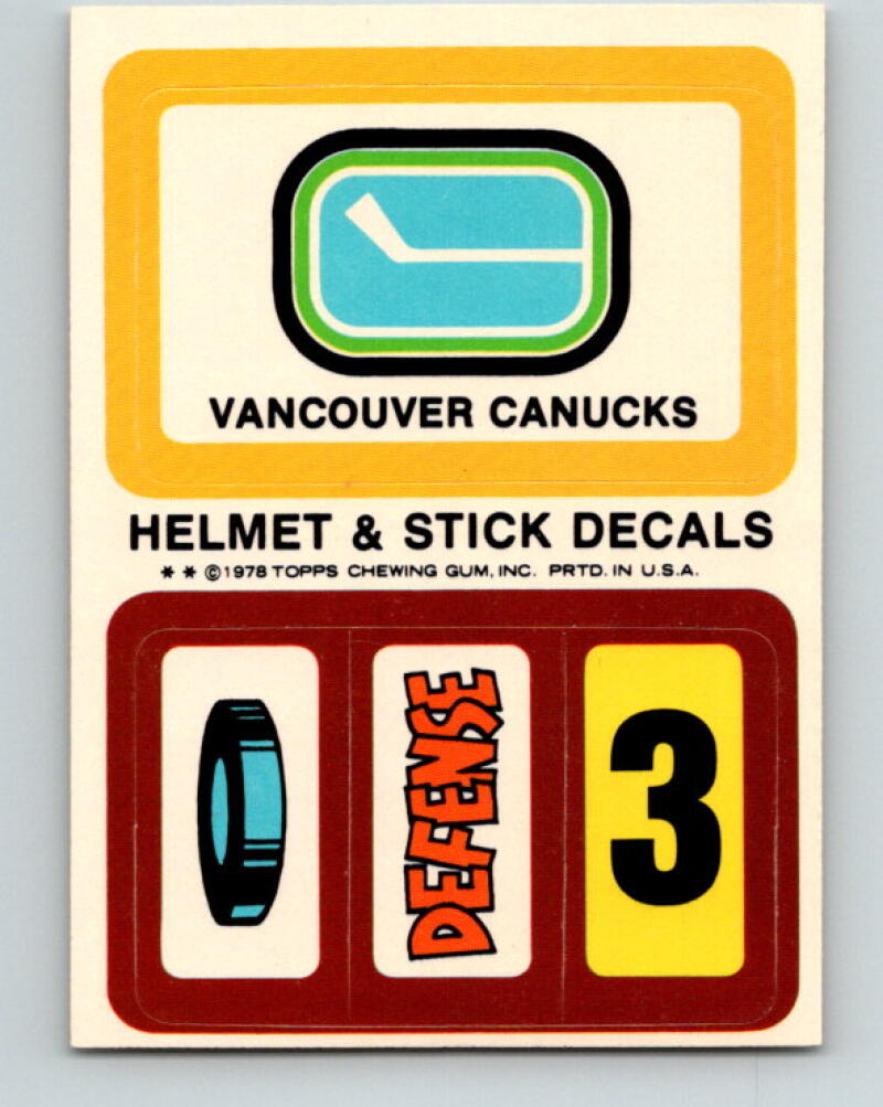 1979-80 Topps Team Stickers Vancouver Canucks Vintage Card 07488