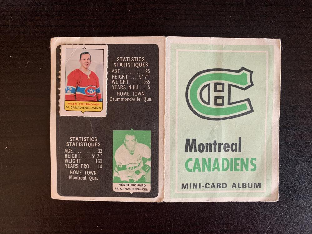 V7591--1969-70 O-Pee-Chee Four-in-One Card Album Montreal Canadiens