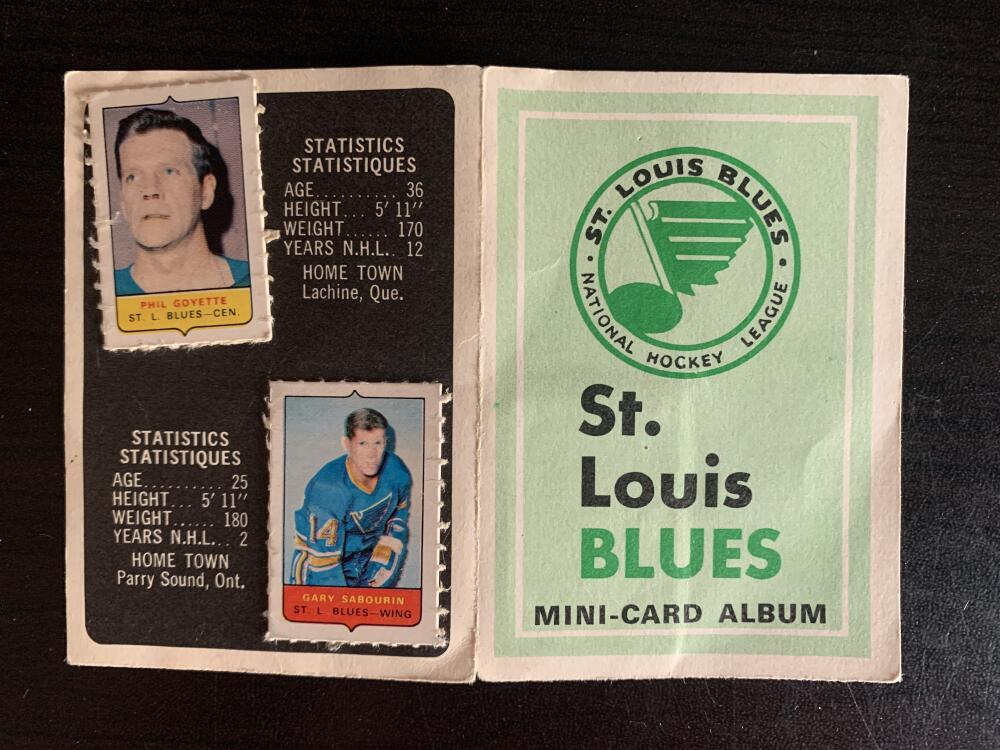 V7622--1969-70 O-Pee-Chee Four-in-One Card Album St. Louis Blues