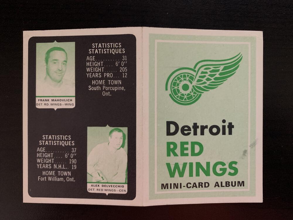 V7624--1969-70 O-Pee-Chee Four-in-One Card Album Detroit Red Wings