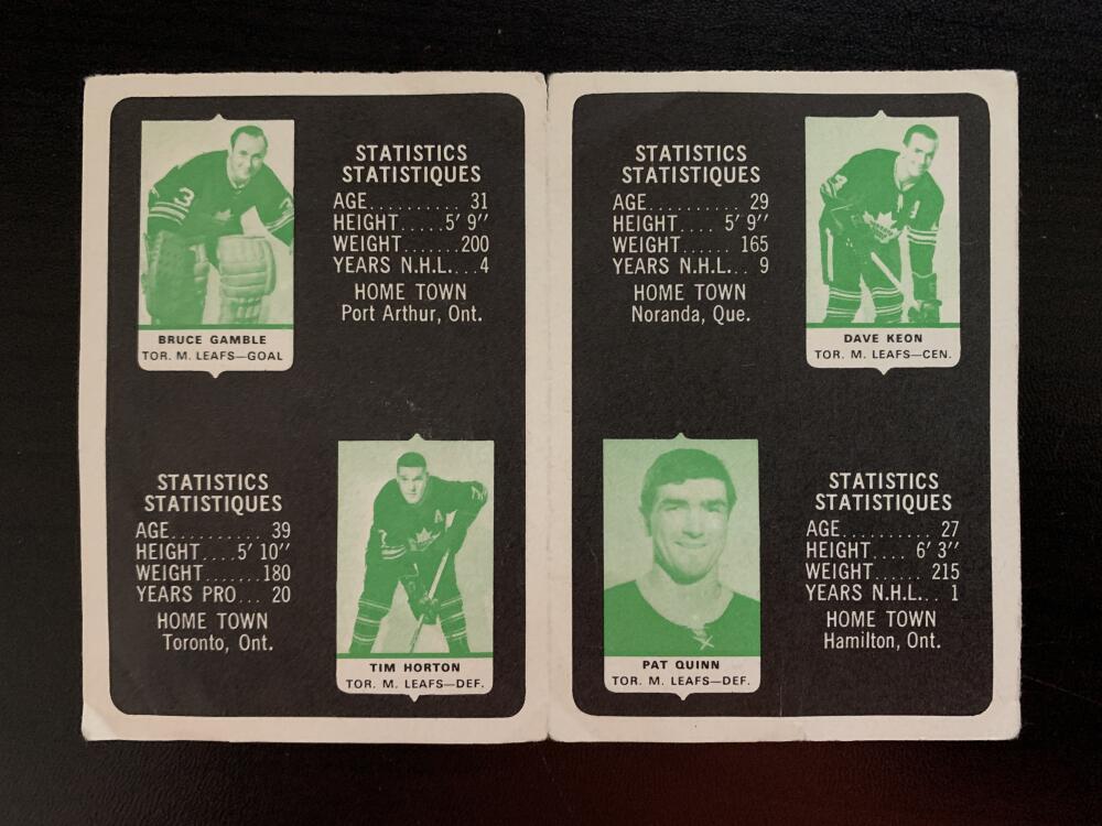 V7626--1969-70 O-Pee-Chee Four-in-One Card Album Toronto Maple Leafs