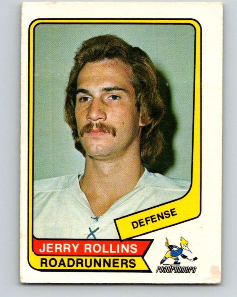 1976-77 WHA O-Pee-Chee #43 Jerry Rollins  RC Rookie Phoenix Roadrunners  V7687