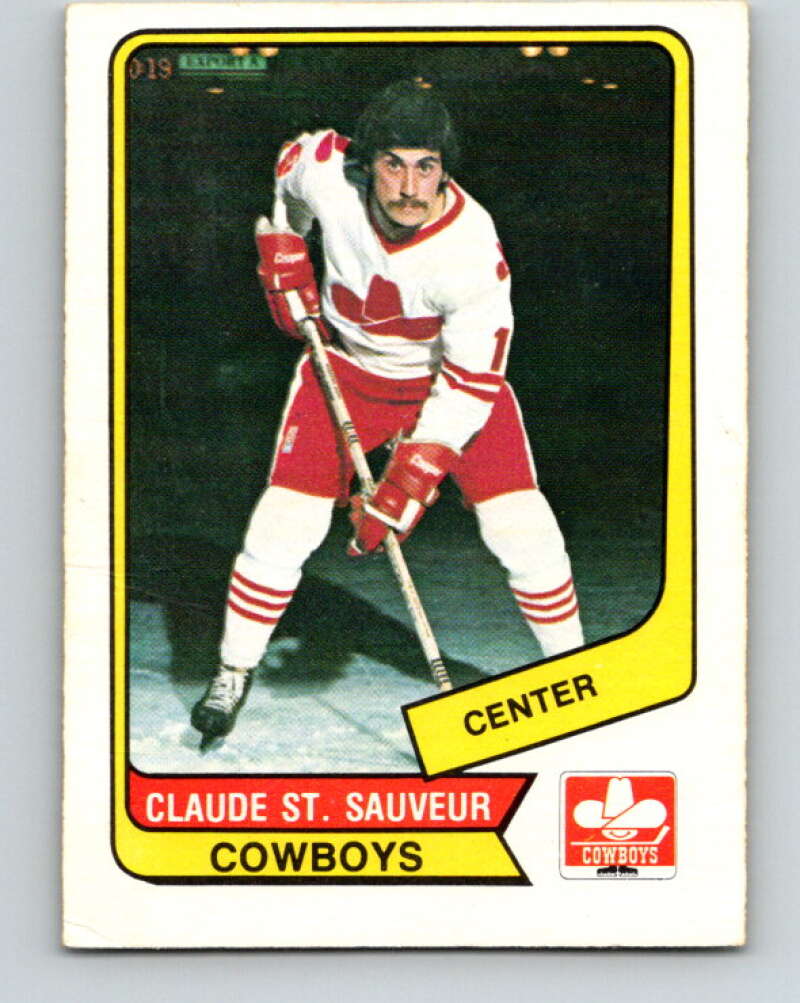 1976-77 WHA O-Pee-Chee #90 Claude St. Sauveur  Calgary Cowboys  V7739