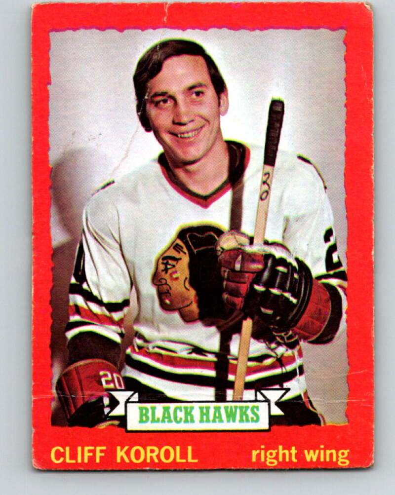 1973-74 O-Pee-Chee #28 Cliff Koroll  Chicago Blackhawks  V8035