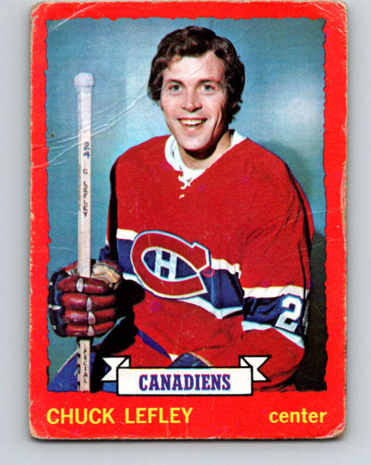 1973-74 O-Pee-Chee #44 Chuck Lefley  RC Rookie Montreal Canadiens  V8103