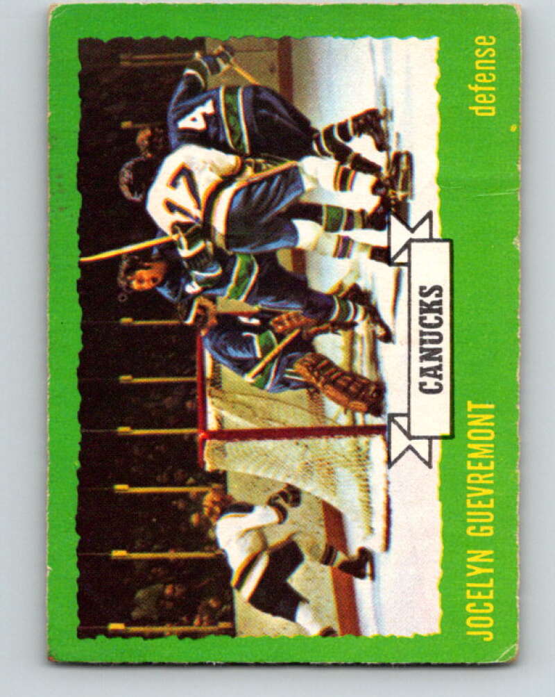 1973-74 O-Pee-Chee #143 Jocelyn Guevremont  Vancouver Canucks  V8440