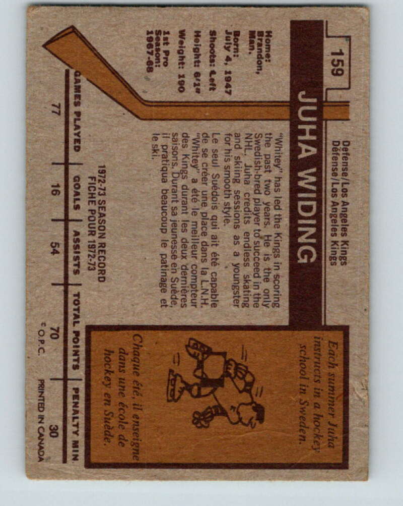 1973-74 O-Pee-Chee #159 Juha Widing  Los Angeles Kings  V8467