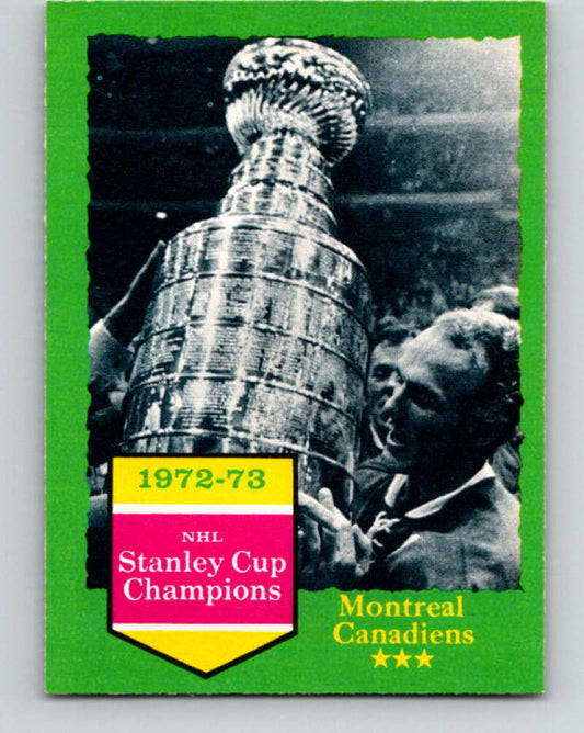 1973-74 O-Pee-Chee #198 Montreal Canadiens Champs   V8538