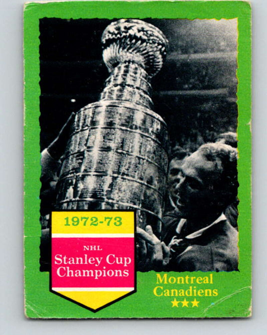 1973-74 O-Pee-Chee #198 Montreal Canadiens Champs   V8540