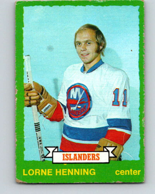 1973-74 O-Pee-Chee #218 Lorne Henning  RC Rookie New York Islanders  V8577