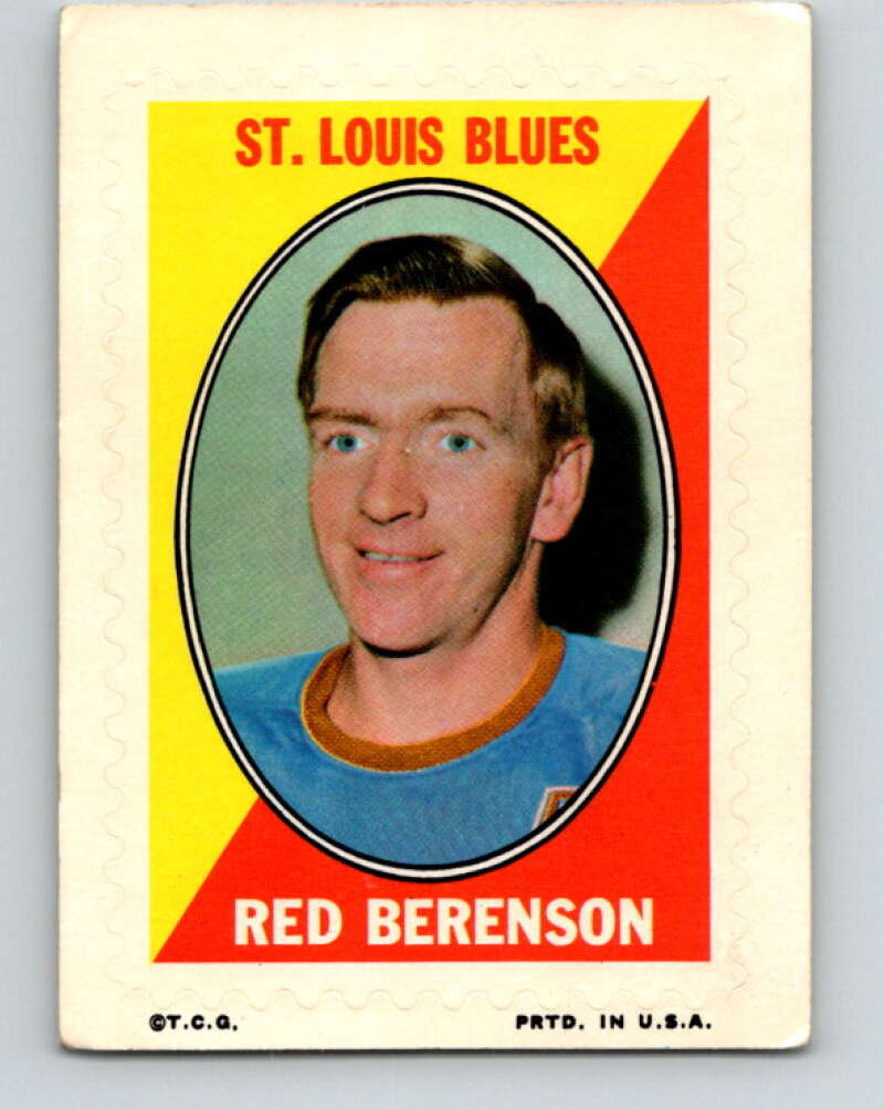 1970-71 Topps Sticker Stamps #2 Red Berenson  St. Louis Blues  V8648