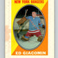 1970-71 Topps Sticker Stamps #9 Ed Giacomin  New York Rangers  V8663
