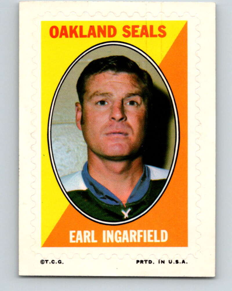 1970-71 Topps Sticker Stamps #15 Earl Ingarfield  Oakland Seals  V8671