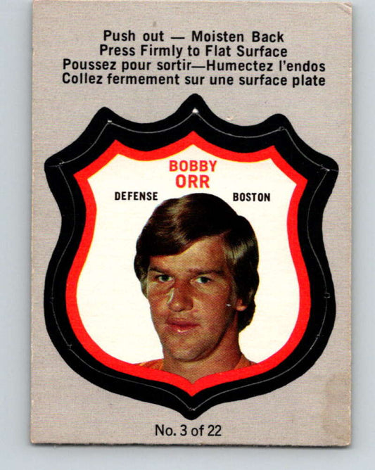 1972-73 O-Pee-Chee Player Crests #3 Bobby Orr  Boston Bruins  V8695