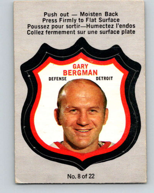 1972-73 O-Pee-Chee Player Crests #8 Gary Bergman  Detroit Red Wings  V8705
