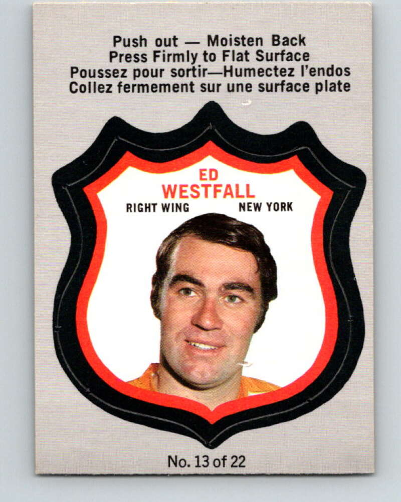 1972-73 O-Pee-Chee Player Crests #13 Ed Westfall  New York Islanders  V8711