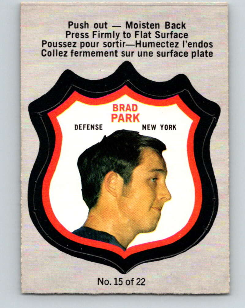 1972-73 O-Pee-Chee Player Crests #15 Brad Park  New York Rangers  V8715