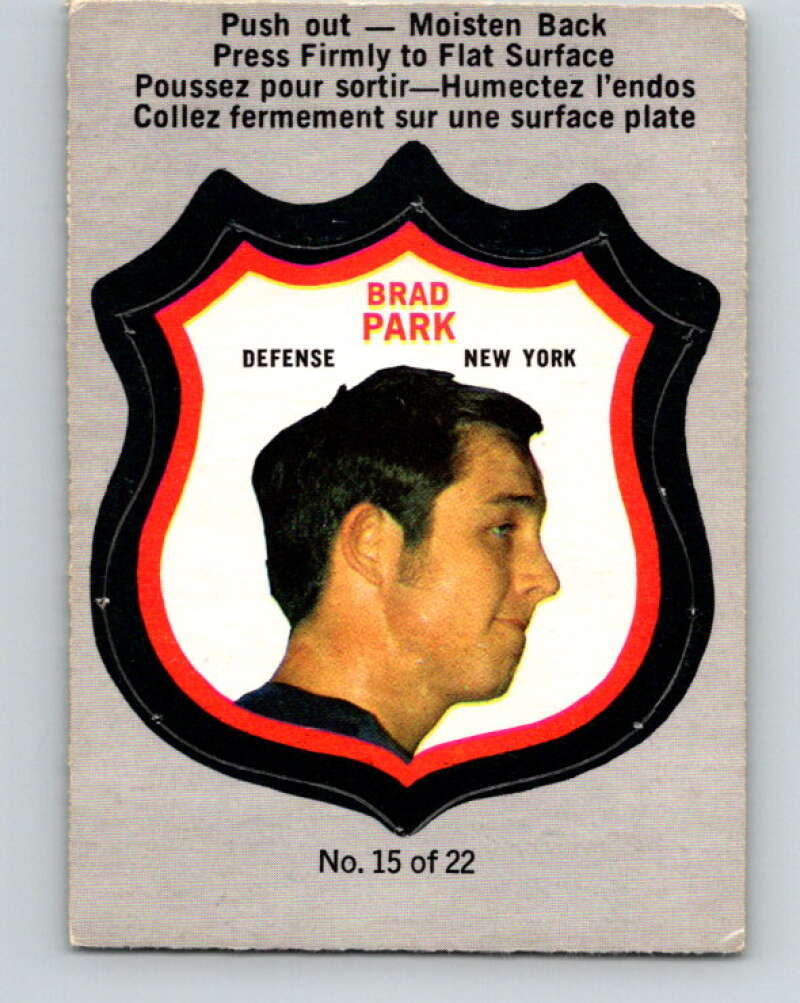1972-73 O-Pee-Chee Player Crests #15 Brad Park  New York Rangers  V8716