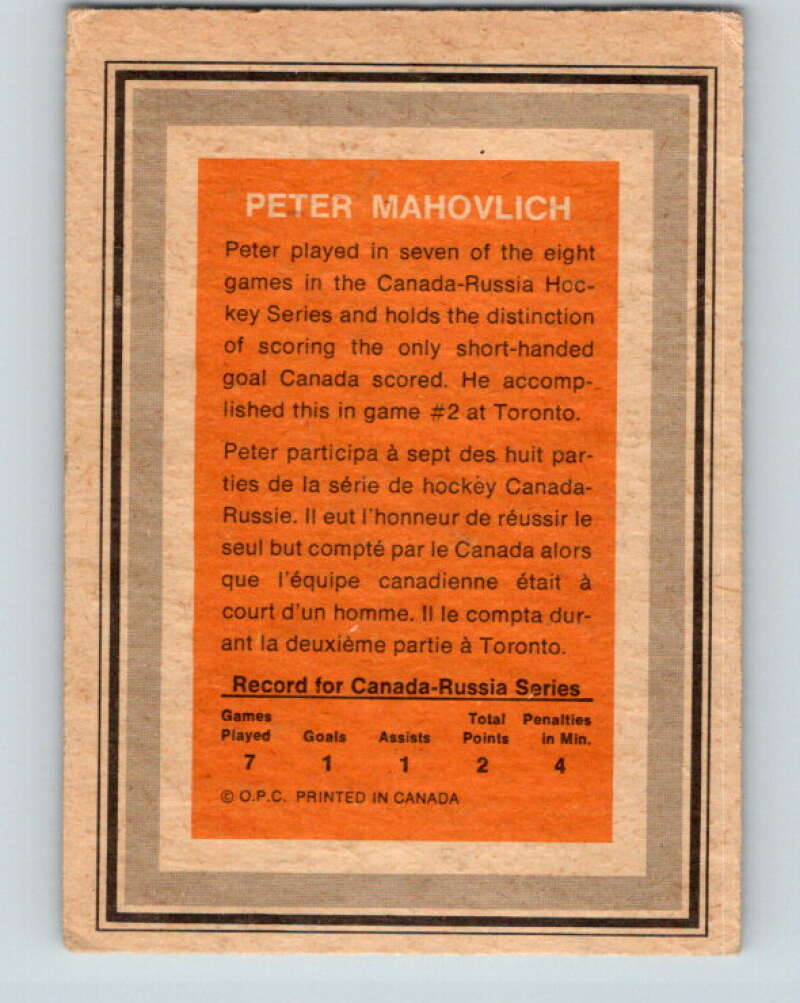 1972-73 O-Pee-Chee Team Canada #18 Pete Mahovlich  V8767