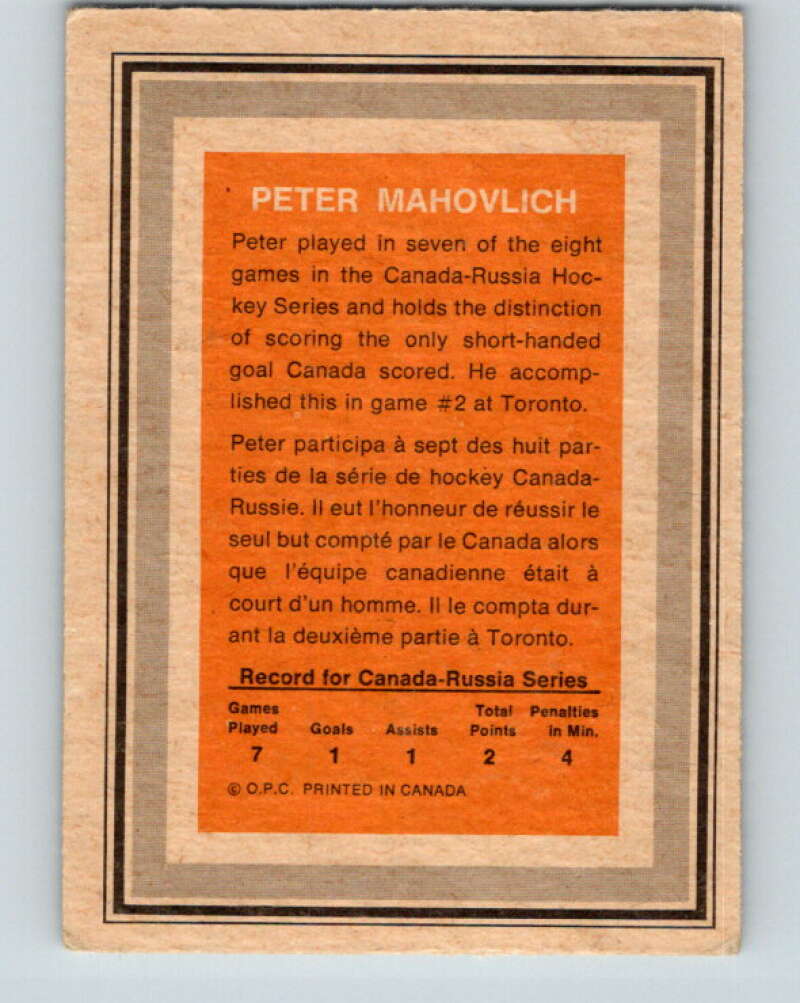 1972-73 O-Pee-Chee Team Canada #18 Pete Mahovlich  V8770