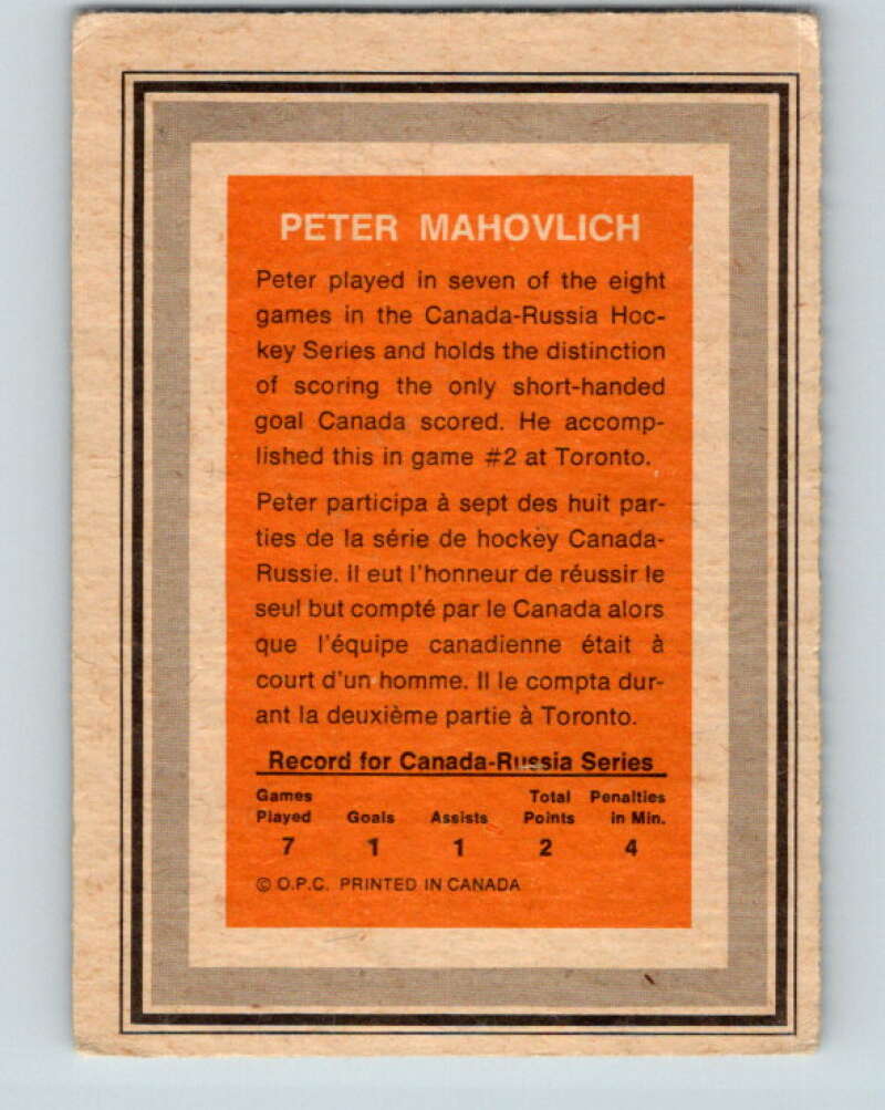 1972-73 O-Pee-Chee Team Canada #18 Pete Mahovlich  V8771