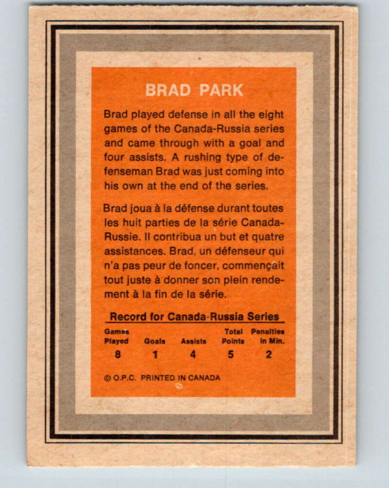 1972-73 O-Pee-Chee Team Canada #21 Brad Park   V8782