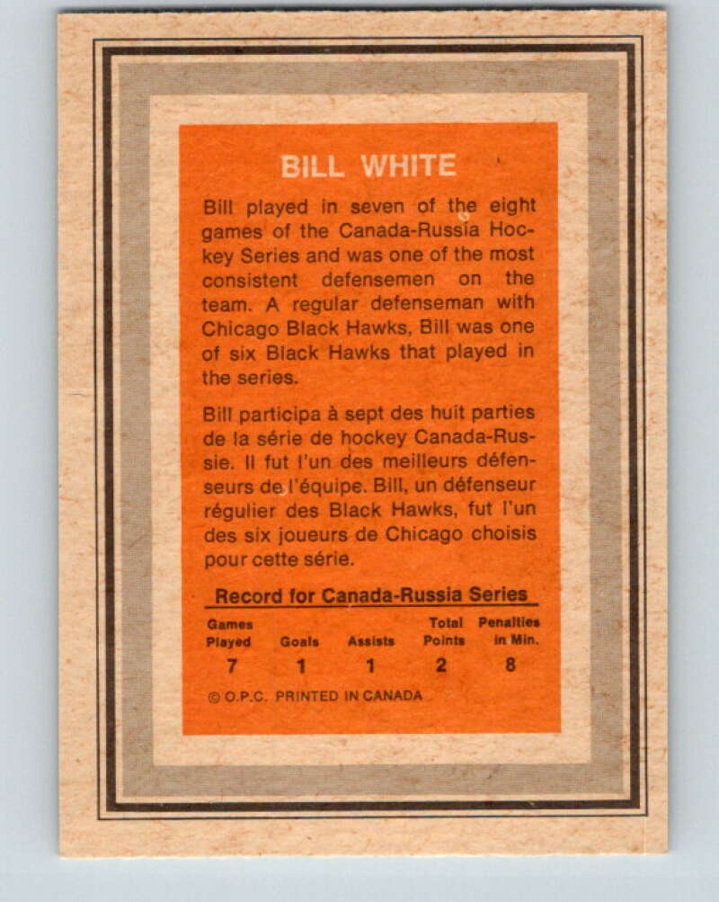 1972-73 O-Pee-Chee Team Canada #28 Bill White   V8795