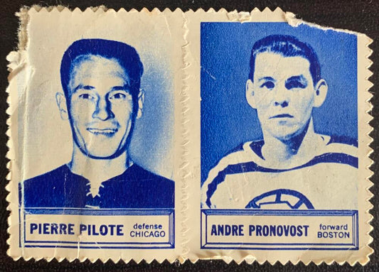V8848--1961-62 Topps Stamps NHL Hockey Pierre Pilote/Andre Pronovost