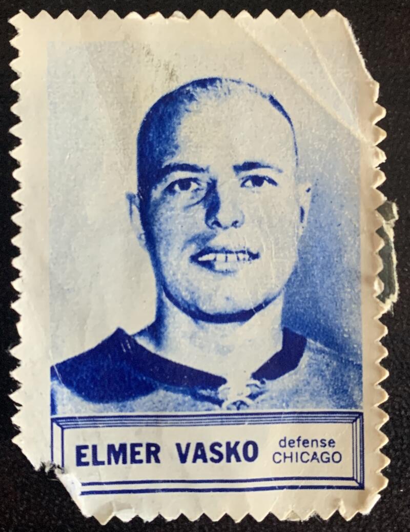 V8862--1961-62 Topps Stamps NHL Hockey Elmer Vasko