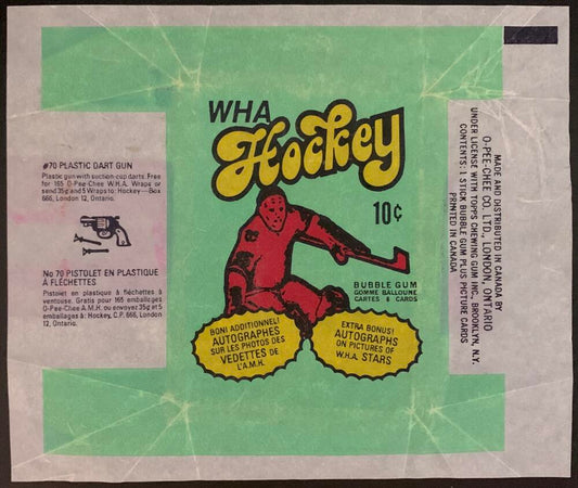 Hockey Wax Wrapper - 1974-75 WHA O-Pee-Chee - Plastic Dart Gun W2