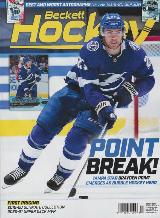 November 2020 Beckett Hockey Monthly Magazine - Brayden Point Cover