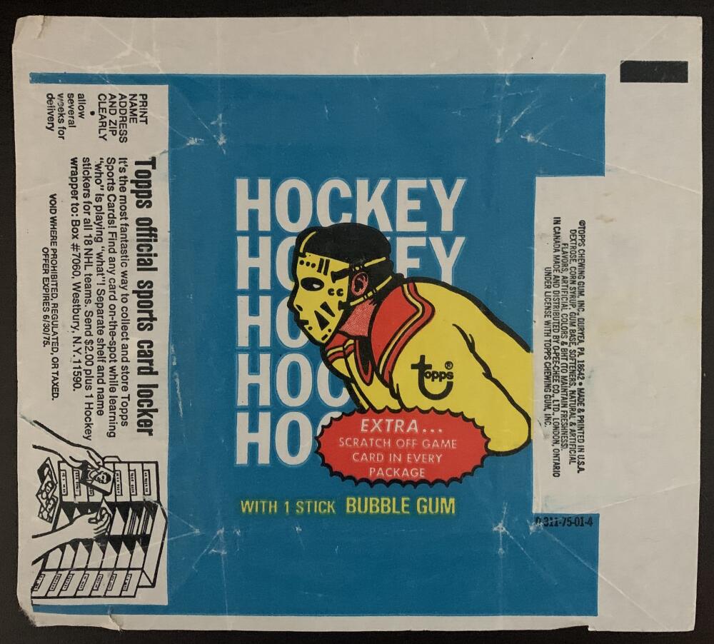 Hockey Wax Wrapper - 1974-75 O-Pee-Chee - Sports Card Holder