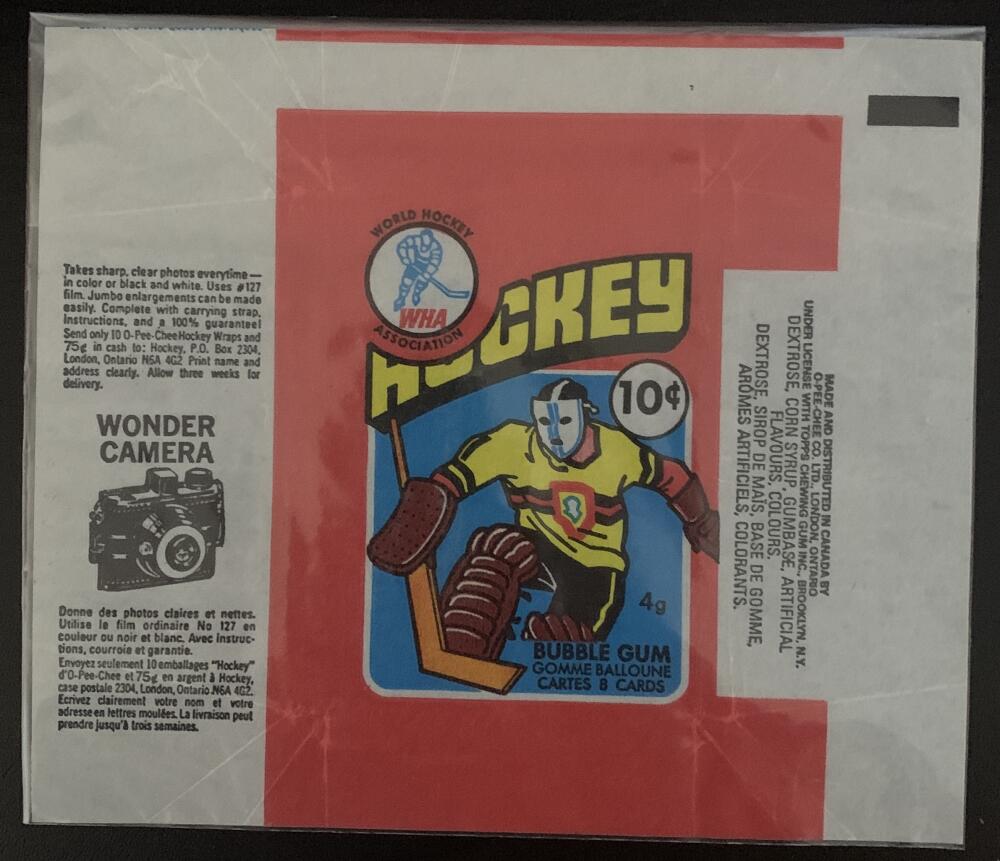 Hockey Wax Wrapper - 1976-77 WHA O-Pee-Chee - Wonder Camera W4