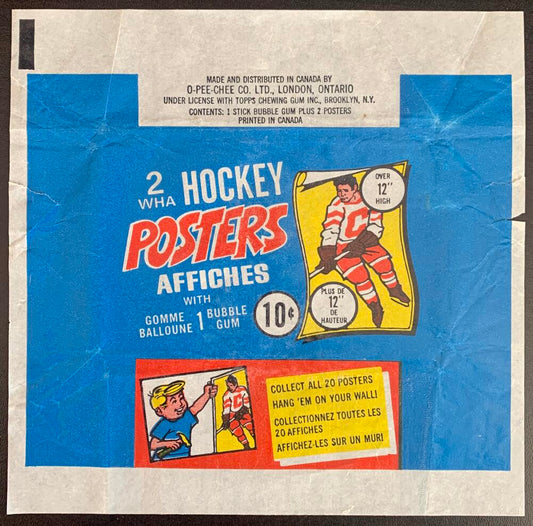 Hockey Wax Wrapper - 1973-74 WHA O-Pee-Chee - Poster Pack W8
