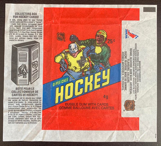 Hockey Wax Wrapper - 1981-82 O-Pee-Chee - Collectors Box Pack W15