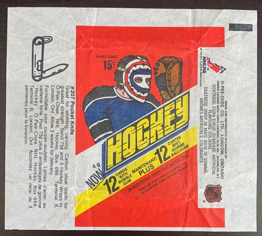 Hockey Wax Wrapper - 1977-78 O-Pee-Chee - Knife Pack W19