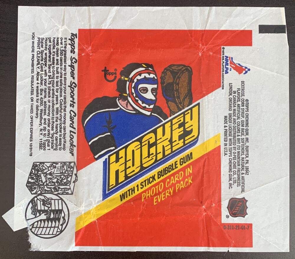 Hockey Wax Wrapper - 1977-78 Topps - Sports Card Locker Pack W20