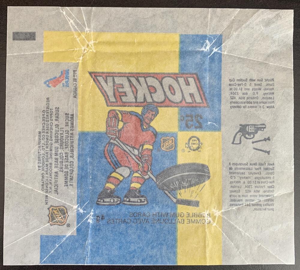 Hockey Wax Wrapper - 1983-84 O-Pee-Chee - Plastic Gun W23