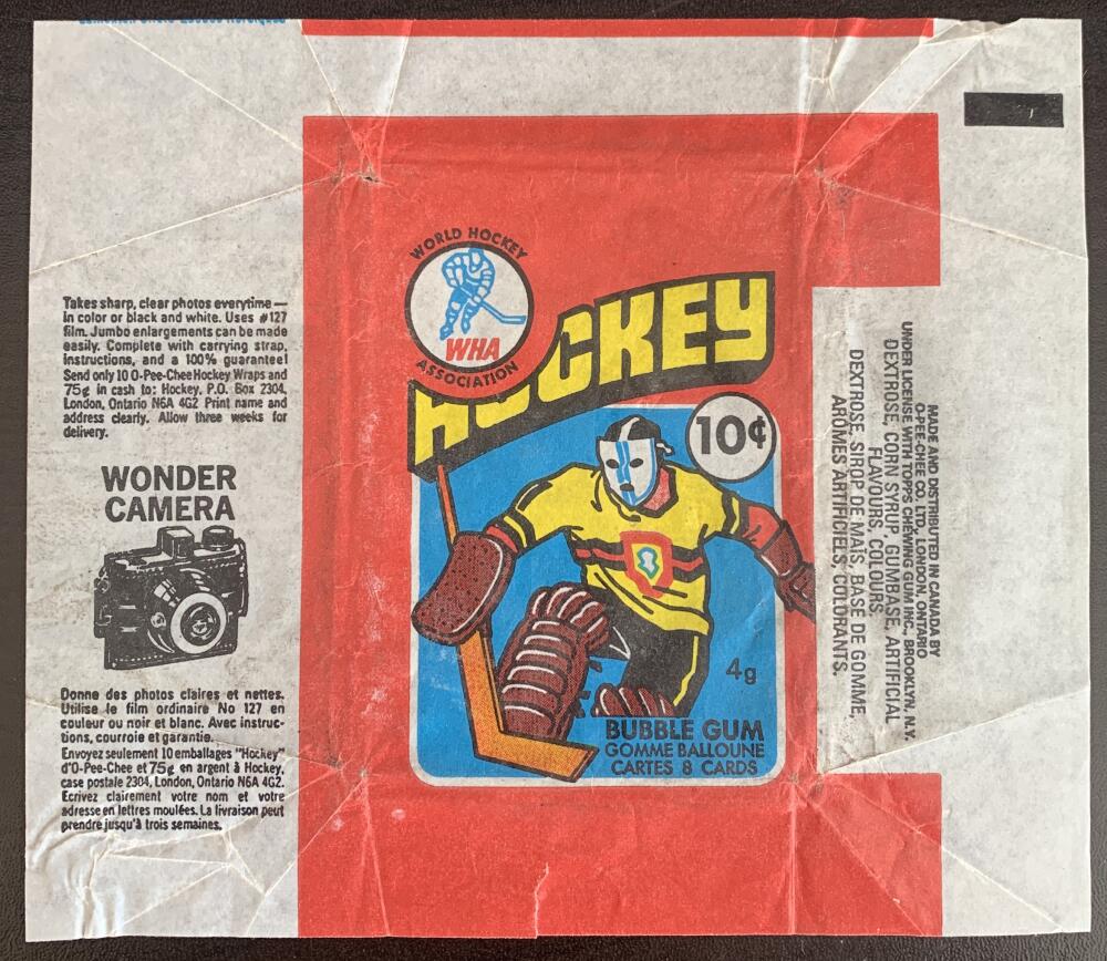 Hockey Wax Wrapper - 1976-77 WHA O-Pee-Chee - Wonder Camera W24