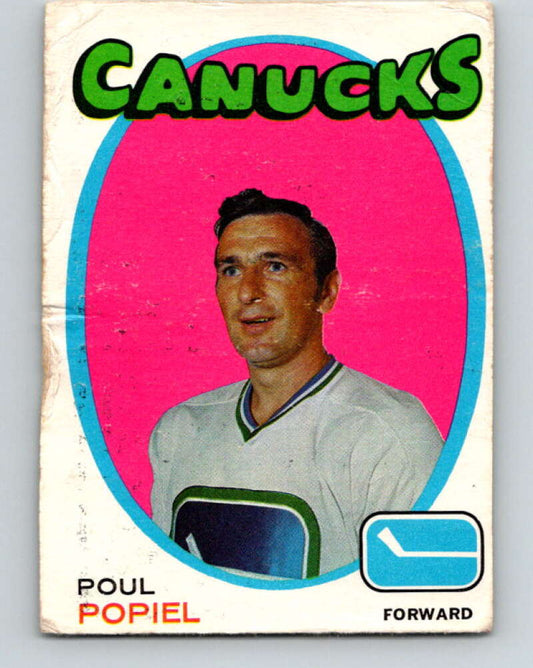 1971-72 O-Pee-Chee #1 Poul Popiel  Vancouver Canucks  V8990