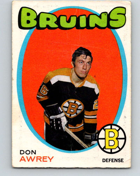 1971-72 O-Pee-Chee #3 Don Awrey  Boston Bruins  V8991