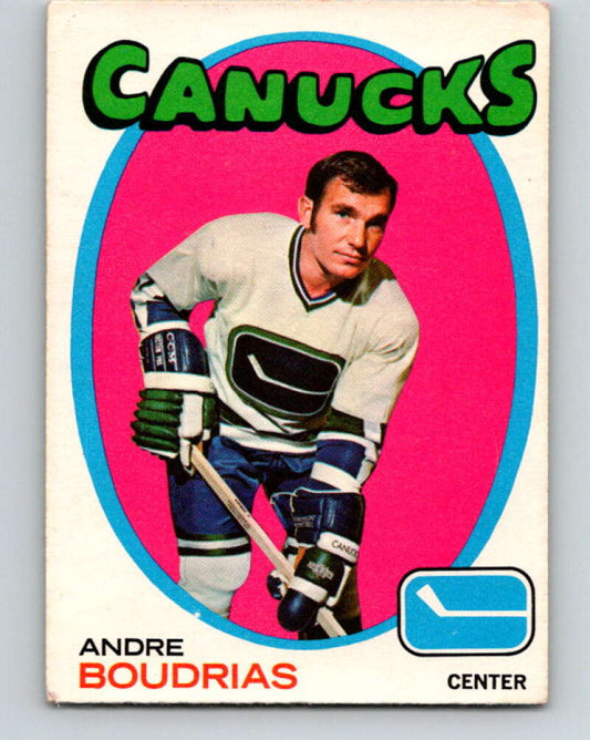 1971-72 O-Pee-Chee #12 Andre Boudrias  Vancouver Canucks  V9011