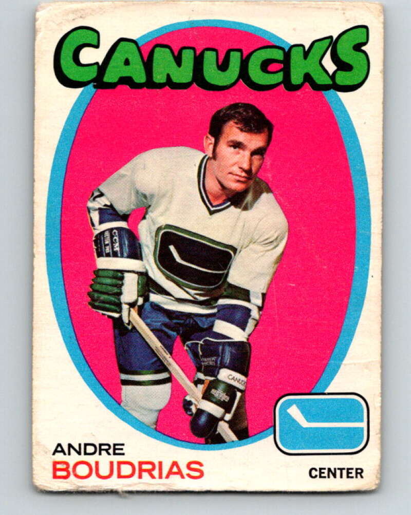 1971-72 O-Pee-Chee #12 Andre Boudrias  Vancouver Canucks  V9012