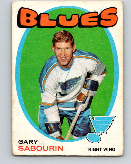 1971-72 O-Pee-Chee #13 Gary Sabourin  St. Louis Blues  V9013