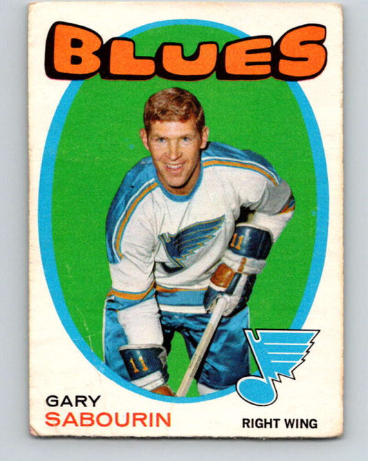 1971-72 O-Pee-Chee #13 Gary Sabourin  St. Louis Blues  V9014